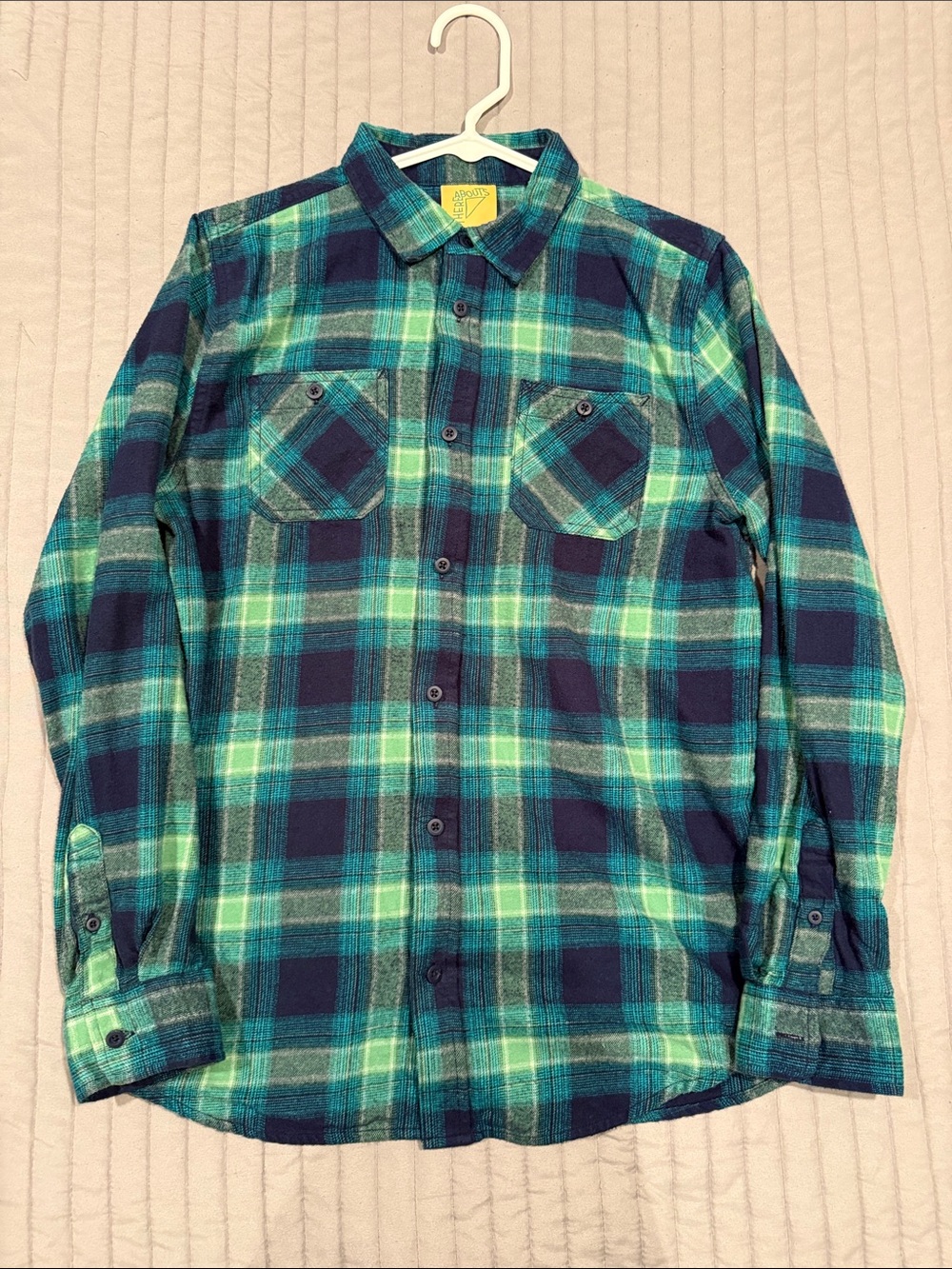 Youth Green & Navy Plaid Button-Up Shirt